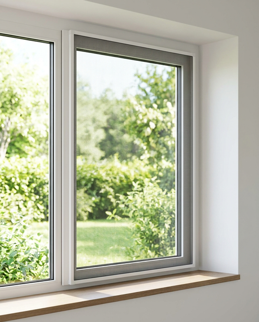 Insektenschutz-Spannrahmen nach Maß am Fenster