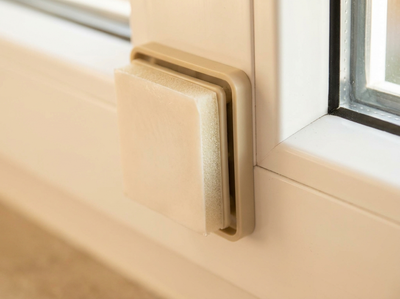 Auf dem Fensterrahmen kleben